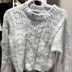 Soft grey knit sweater